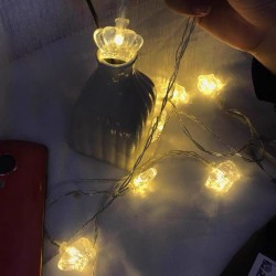 Soleil World - Ghirlanda solara cu bec in forma de coroana lumina calda, 30LED-uri, 4,5m, 11834, tescomak.ro