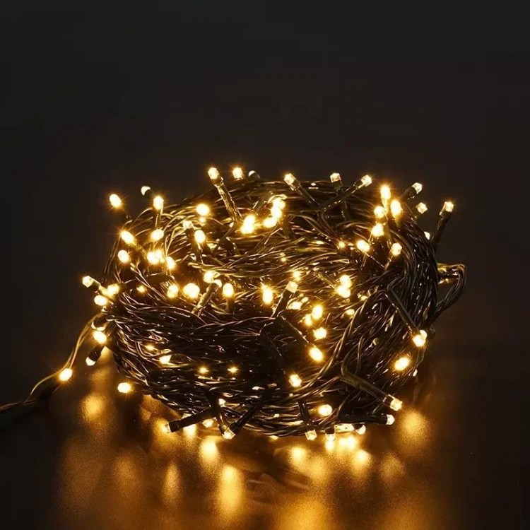 TESCOMAK - Instalatie de Craciun, tip snur, cu 320 LED-uri, lungime 25 m, lumina calda