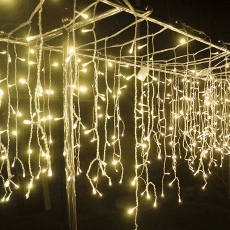 TESCOMAK - Instalatie de Craciun, perdea luminoasa cu 160 LED-uri, lungime 4,5m, lumina calda