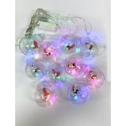 Soleil World - Instalatie de Craciun, perdea luminoasa, 10 becuri cu Mos Craciun, lungime 3m, 14144, tescomak.ro