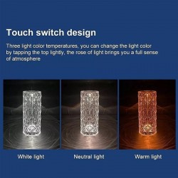 Lampa de masa decorativa cu LED "Crystal" Touch cu 3 temperaturi de culoare, 14500, tescomak.ro