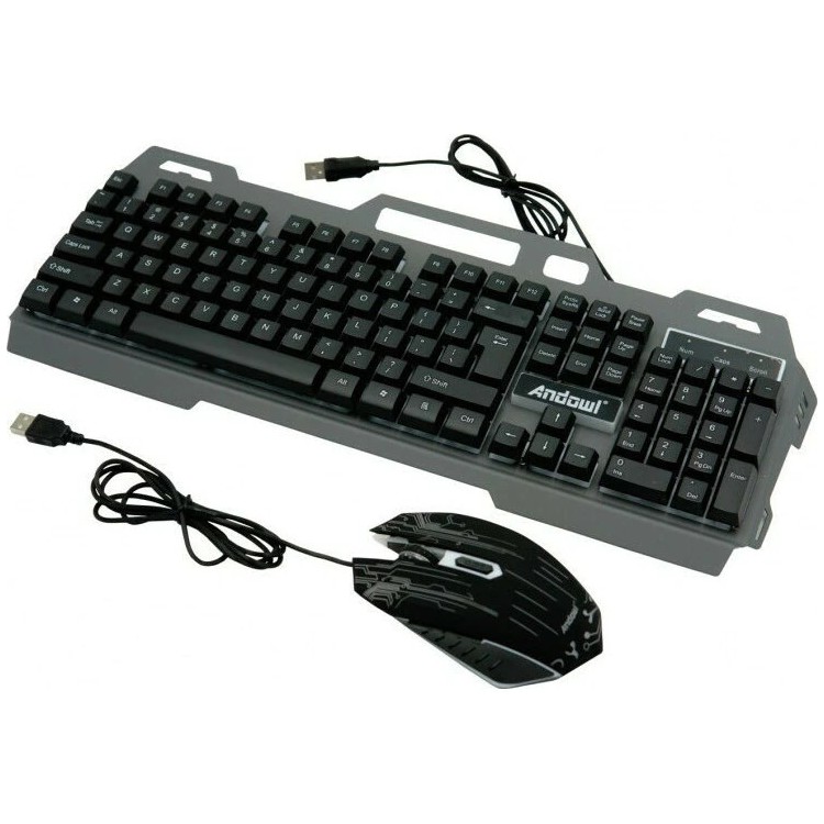 Wade Misleading aesthetic Kit Gaming, Tastatura si Mouse cu Iluminare RGB Tescomak