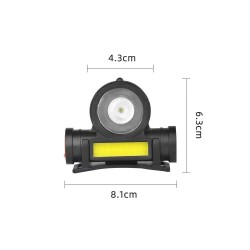 TESCOMAK - Lanterna frontala LED, 2 surse de iluminare, impermeabila, cu incarcare USB, set cu cablu, 15662, tescomak.ro