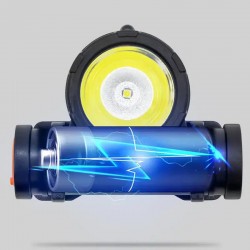 TESCOMAK - Lanterna frontala LED, 2 surse de iluminare, impermeabila, cu incarcare USB, set cu cablu, 15664, tescomak.ro