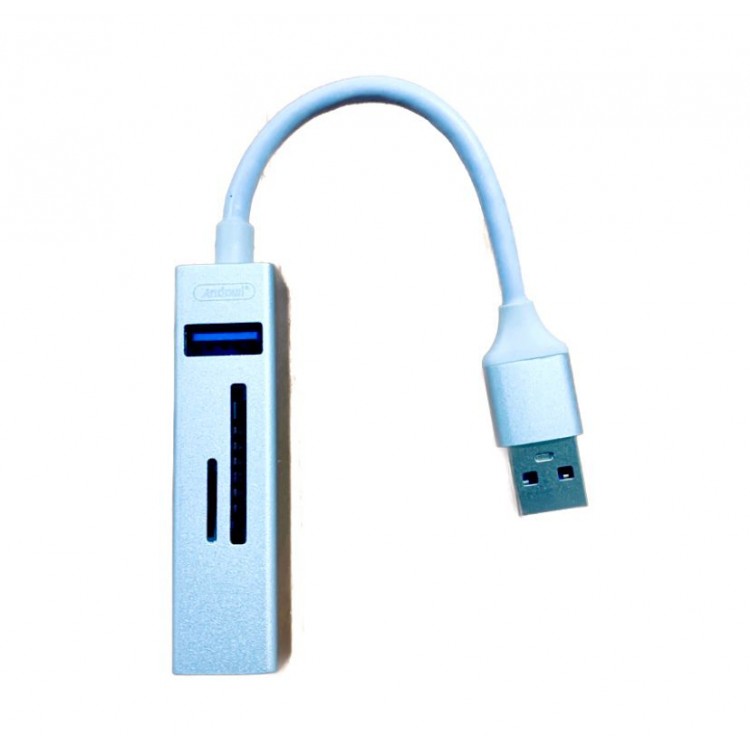 Hub adaptor 5in1 USB 3.0, cititor de carduri SD/TF