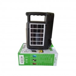 CcLamp - Kit solar portabil cu Player Bluetooth, Usb, Card TF, Radio FM, Lanterna si 1 Bec Led Extensibil, 16658, tescomak.ro