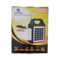 EASY POWER - Kit solar cu panou detasabil, difuzor, 3 becuri, radio, Bluetooth, 16924, tescomak.ro
