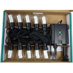 TESCOMAK - Ghirlanda luminoasa cu incarcare solara, lumina alb cald si RGB, 10 becuri, telecomanda, 18426, tescomak.ro