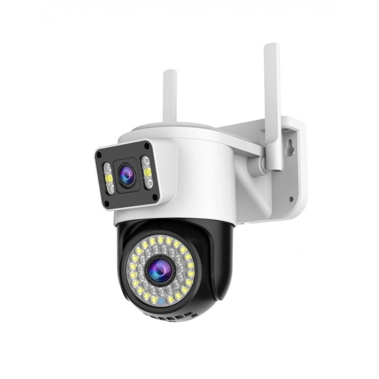 Camera de supraveghere cu lentila dubla WiFi CCTV IP 2mp + card microsd 128g