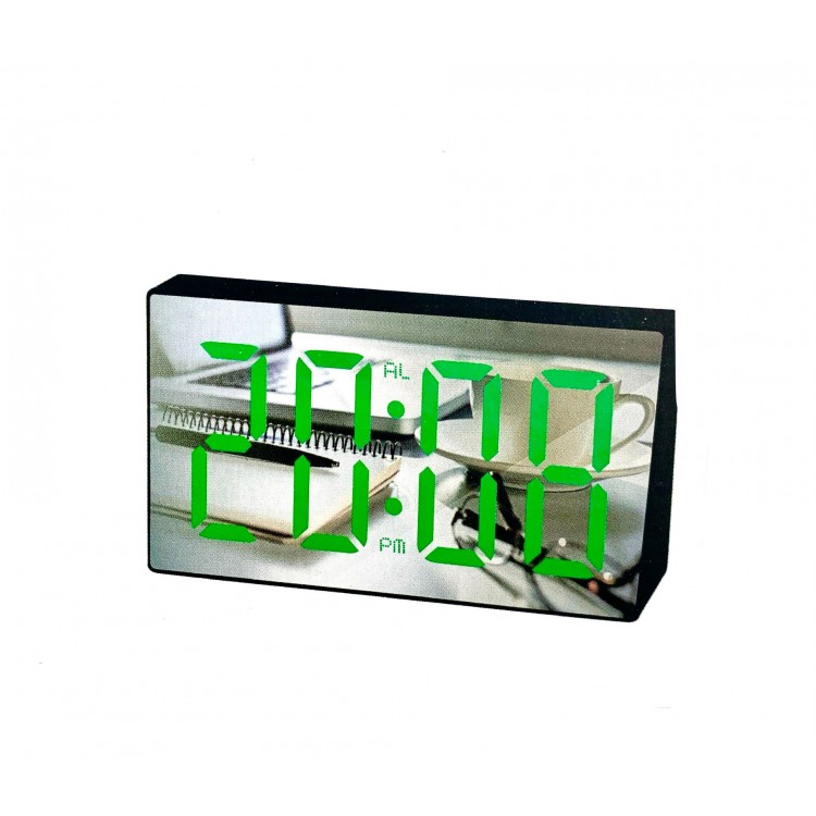 TESCOMAK - Ceas digital cu LED-uri, time memory, data, temperatura, 4 butoane
