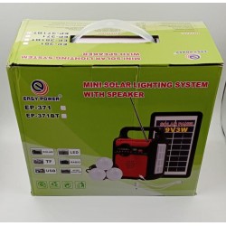 Kit solar portabil cu 3 becuri led, functie power bank, radio FM stereo