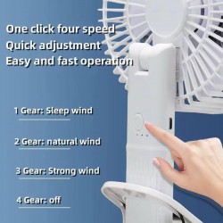 OEM - Ventilator de birou multifunctional cu clema, USB Type-C, 3 viteze, 24456, tescomak.ro