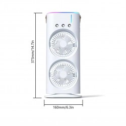 OEM - Ventilator dublu Mist & Breeze, cu functie de pulverizare si oscilatie de 90 grade, 24497, tescomak.ro