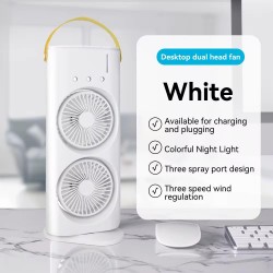 OEM - Ventilator dublu Mist & Breeze, cu functie de pulverizare si oscilatie de 90 grade, 24500, tescomak.ro