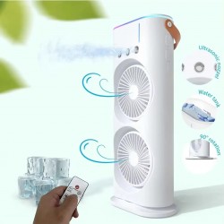 OEM - Ventilator dublu Mist & Breeze, cu functie de pulverizare si oscilatie de 90 grade, 24502, tescomak.ro
