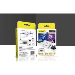 Andowl - Convertor 3.5mm / VGA feminin in HDMI feminin, 24719, tescomak.ro