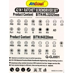 Andowl - Set surubelnite cu clichet 42 in 1, 25421, tescomak.ro
