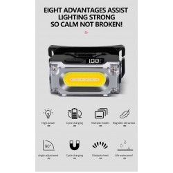 TESCOMAK - Lanterna frontala LED COB multifunctionala portabila cu clema pentru sapca, indicator de alimentare, 25591, tescomak.ro