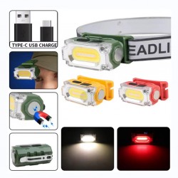 TESCOMAK - Lanterna frontala LED COB multifunctionala portabila cu clema pentru sapca, indicator de alimentare, 25592, tescomak.ro