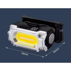 TESCOMAK - Lanterna frontala LED COB multifunctionala portabila cu clema pentru sapca, indicator de alimentare, 25596, tescomak.ro