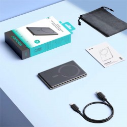 JOYROOM - Incarcator wireless magnetic, metalic, ultra-subtire de 20W, putere mobila 5000mAh, 25966, tescomak.ro