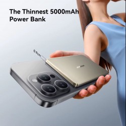 JOYROOM - Incarcator wireless magnetic, metalic, ultra-subtire de 20W, putere mobila 5000mAh, 25973, tescomak.ro