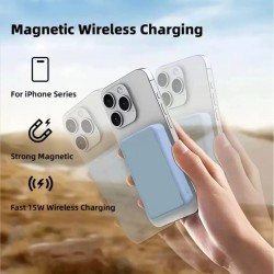 JOYROOM - Baterie externa portabila, Magnetica, 20W, 10000 mAh, Incarcare Wireless 15W, 26012, tescomak.ro