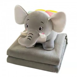 Set de patura si perna pentru copii, jucarie de plus elefant, extra moale