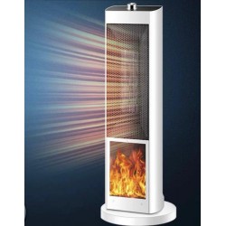Aeroterma tip turn cu imitatie foc semineu, 2 trepte incalzire si ventilator, putere 2000W