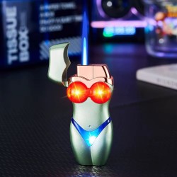 Soleil World - Bricheta reincarcabila cu gaz, rezistenta la vant, cu LED-uri, tip bikini, 26941, tescomak.ro