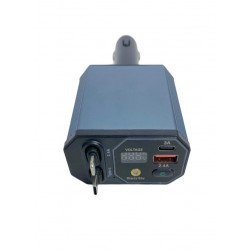 OEM - Adaptor bricheta 12V-5V/2.4 QC/PD, incarcator auto cu cabluri retractabile si voltmetru, 27069, tescomak.ro