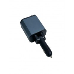 OEM - Adaptor bricheta 12V-5V/2.4 QC/PD, incarcator auto cu cabluri retractabile si voltmetru, 27071, tescomak.ro