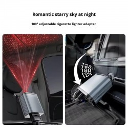 Adaptor bricheta 12V-5V/2.4 QC/PD, incarcator auto cu cabluri retractabile si voltmetru