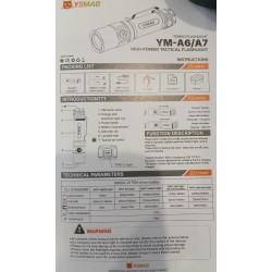 YEMAO - Lanterna tactica EDC A6, 2200 lm, intrerupator Dublu, incarcare USB C, baterie 18650, 5 moduri de iluminare, 27758, tescomak.ro