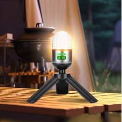 YEMAO - Lanterna mini de camping, multifunctionala, reincarcabila, cu baza magnetica si trepied, 27891, tescomak.ro