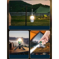 YEMAO - Lanterna mini de camping, multifunctionala, reincarcabila, cu baza magnetica si trepied, 27895, tescomak.ro