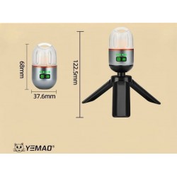 YEMAO - Lanterna mini de camping, multifunctionala, reincarcabila, cu baza magnetica si trepied, 27901, tescomak.ro