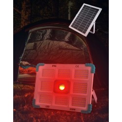COBA - Proiector solar LED COBA cu panou solar extern, telecomanda, IP66, pentru exterior si interior, 28983, tescomak.ro