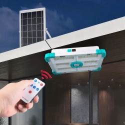 COBA - Proiector solar LED COBA cu panou solar extern, telecomanda, IP66, pentru exterior si interior, 28984, tescomak.ro