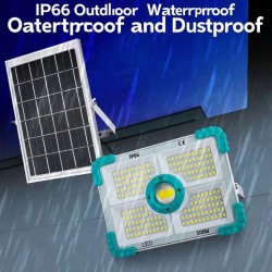 COBA - Proiector solar LED COBA cu panou solar extern, telecomanda, IP66, pentru exterior si interior, 28985, tescomak.ro