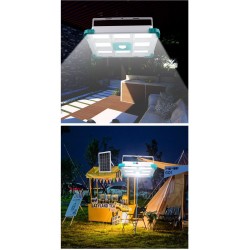 COBA - Proiector solar LED COBA cu panou solar extern, telecomanda, IP66, pentru exterior si interior, 28986, tescomak.ro