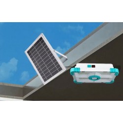 COBA - Proiector solar LED COBA cu panou solar extern, telecomanda, IP66, pentru exterior si interior, 28987, tescomak.ro
