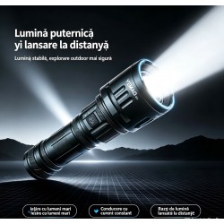 YEMAO - Lanterna portabila YEMAO YM-A11,  LED XHP70, functie de power bank, incarcare prin USB Type-C, 1000m, 29737, tescomak.ro
