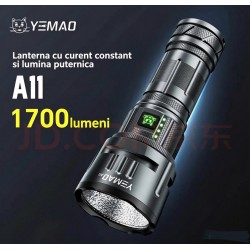 YEMAO - Lanterna portabila YEMAO YM-A11,  LED XHP70, functie de power bank, incarcare prin USB Type-C, 1000m, 29747, tescomak.ro