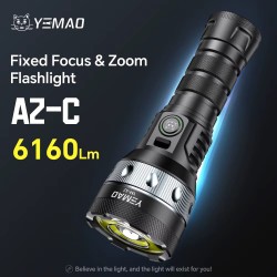 YEMAO - Lanterna LED YEMAO YM-A2-C,  Raza fasciculului 480 m,  Capacitate baterie 5000 mAh, 29766, tescomak.ro