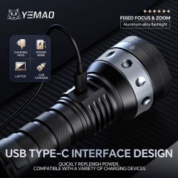 YEMAO - Lanterna LED YEMAO YM-A2-C,  Raza fasciculului 480 m,  Capacitate baterie 5000 mAh, 29767, tescomak.ro