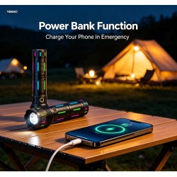 YEMAO - Lanterna YEMAO YM-G34Y-2 TG 30W, 1x acumulator 381350, functie Power Bank, incarcare Type-C, zoom, 29836, tescomak.ro