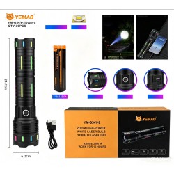 YEMAO - Lanterna YEMAO YM-G34Y-2 TG 30W, 1x acumulator 381350, functie Power Bank, incarcare Type-C, zoom, 29837, tescomak.ro