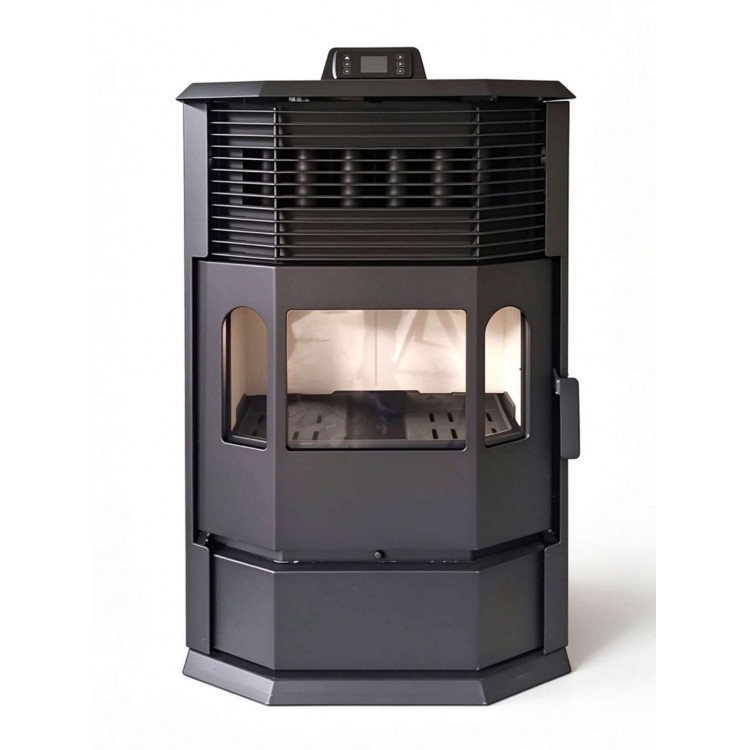 EAST FLAME - Semineu European cu Trei Fete de Sticla 31kW – 260m², combustibil dublu, peleti si lemn